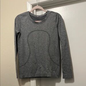 Gray Long Sleeve Athletic Top